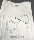 Nicotine Molecule White T-Shirt Size Small