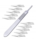 Scalpel Handle #4 & Sterile #21 Blades - 10pcs
