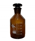 Amber Glass Reagent Bottle 125ml w/ Measurements