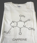 Caffeine Molecule White T-Shirt Size Small