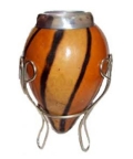 Polished "Flame" Calabash Gourd w/ Stand